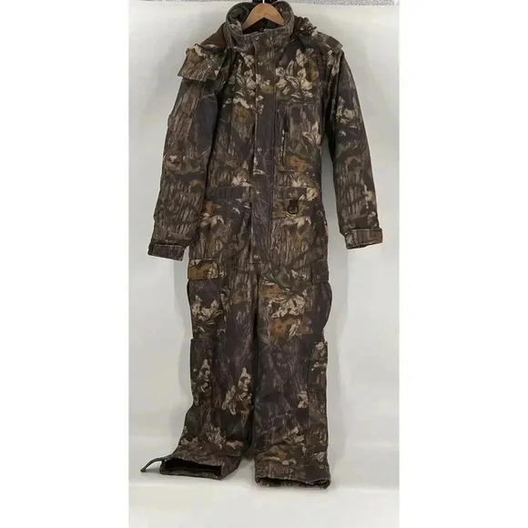 Cabela's EUC Men's MEDIUM HOODED Mossy Oak Break Up Dry-Plus Thinsulate Coverall - Picture 1 of 12